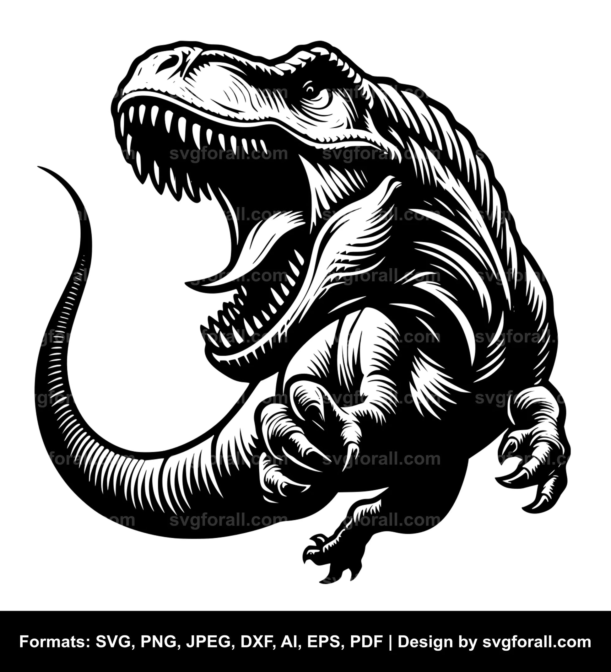 Roaring Dinosaur SVG File