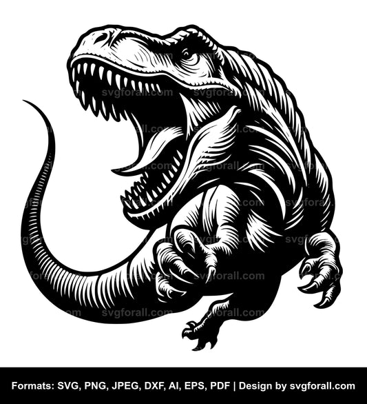 Roaring Dinosaur SVG File