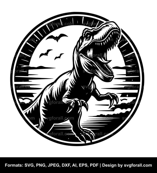 Roaring Dinosaur SVG PNG