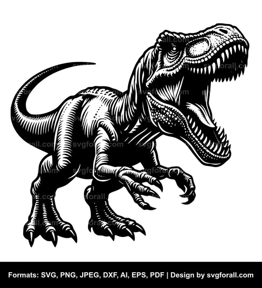 Roaring Dinosaur SVG Vector