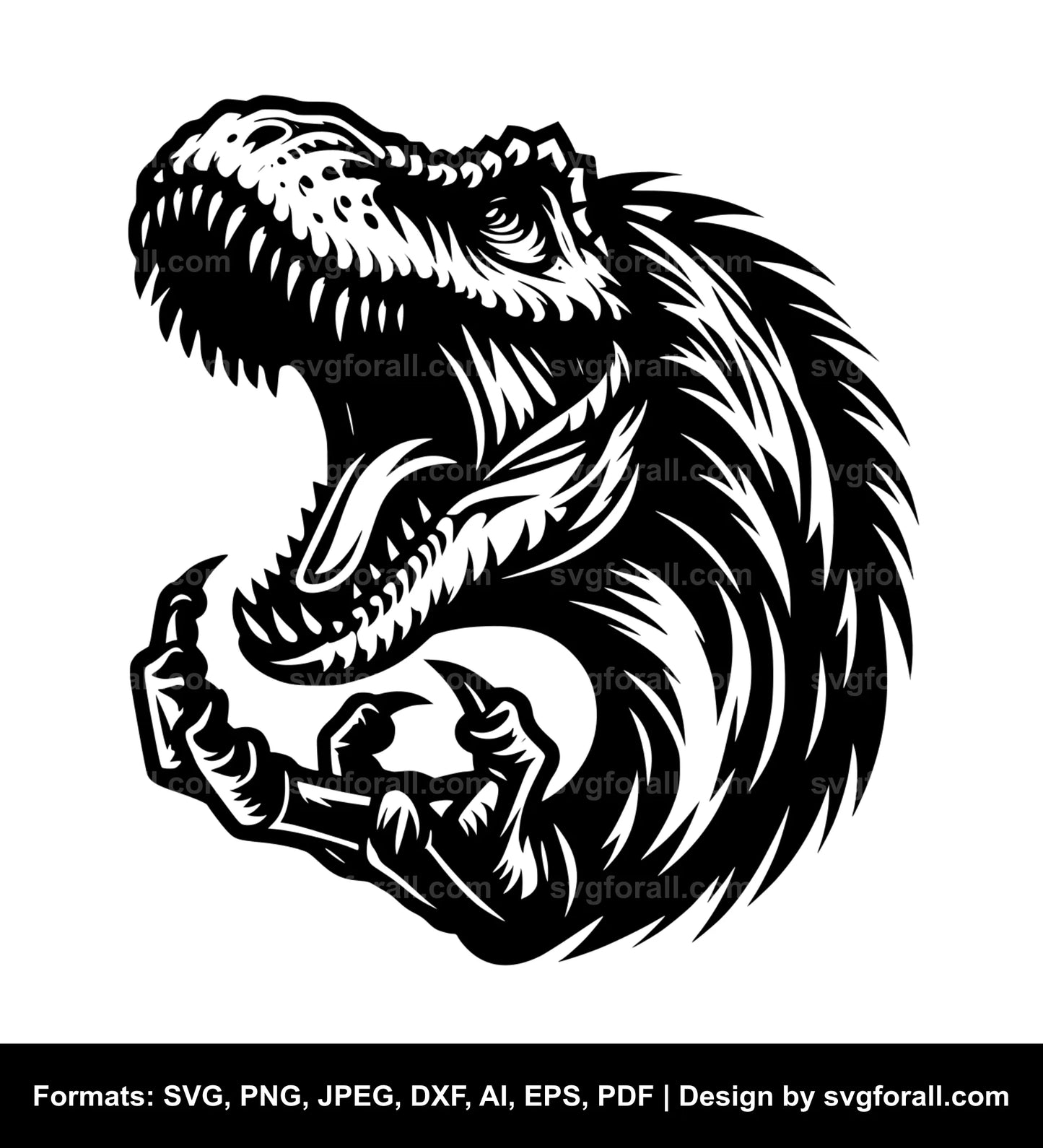 Roaring Dinosaur Vector SVG