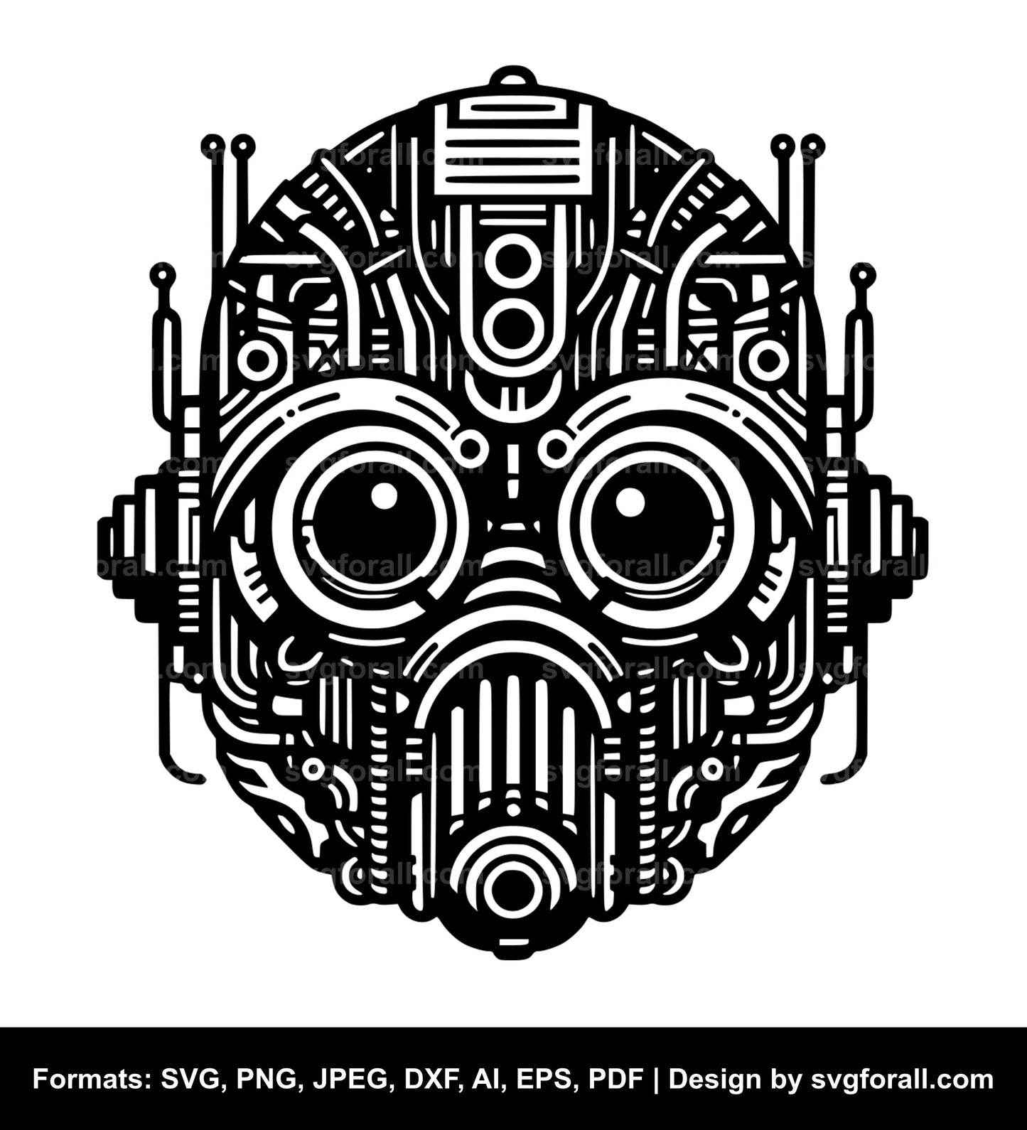 Robot Black SVG PNG