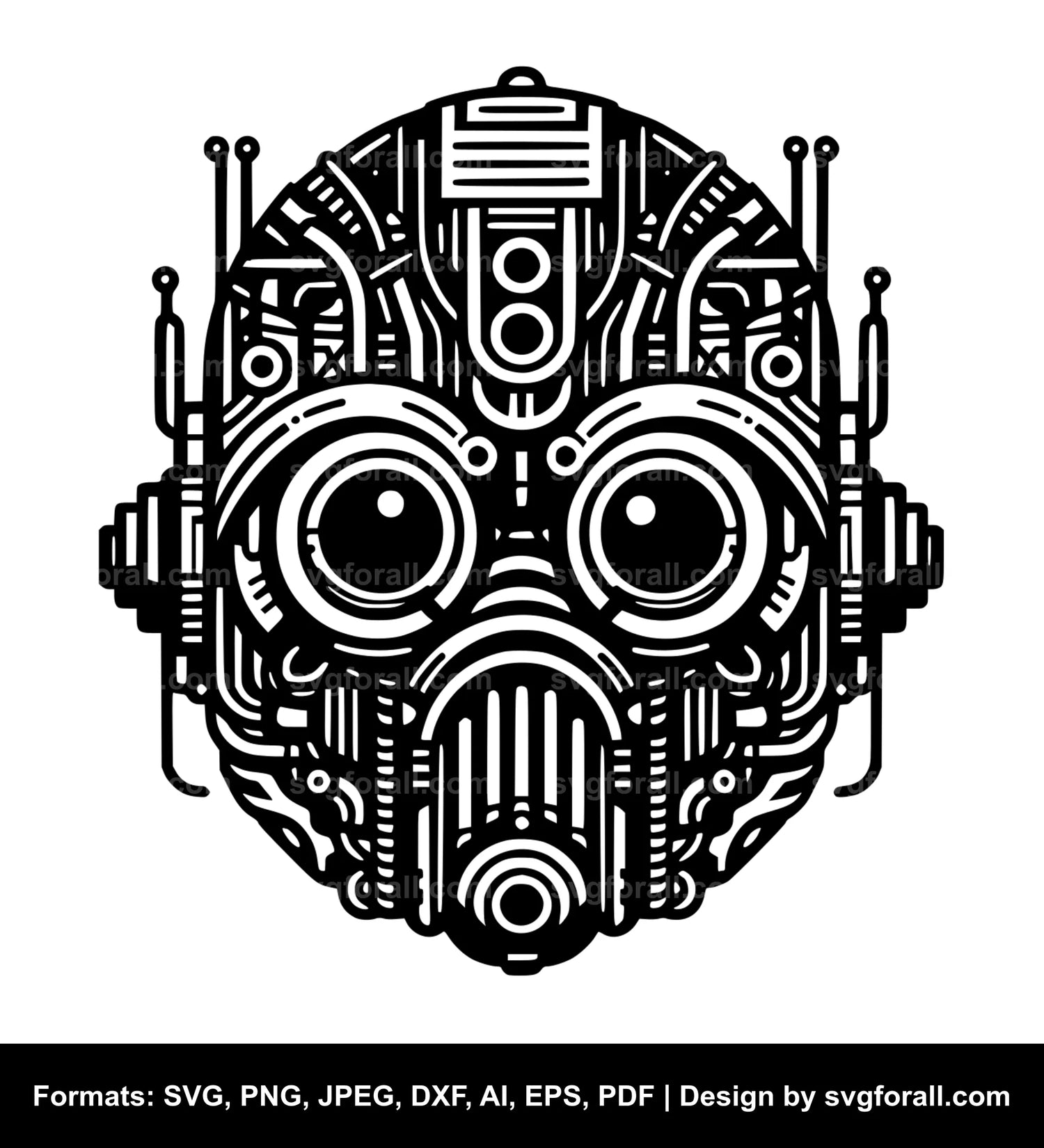 Robot Black SVG PNG