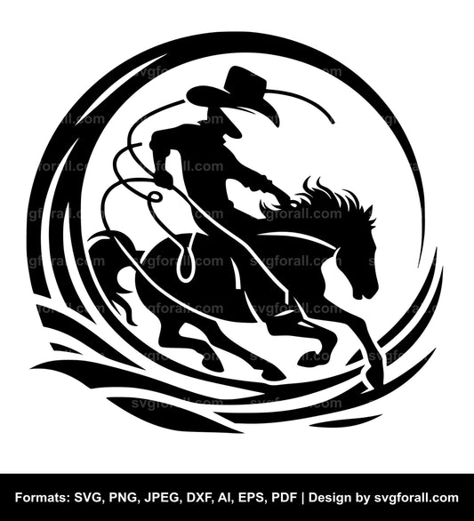 Rodeo Cowboy SVG Clipart