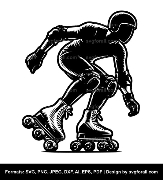 Roller Skating Black SVG