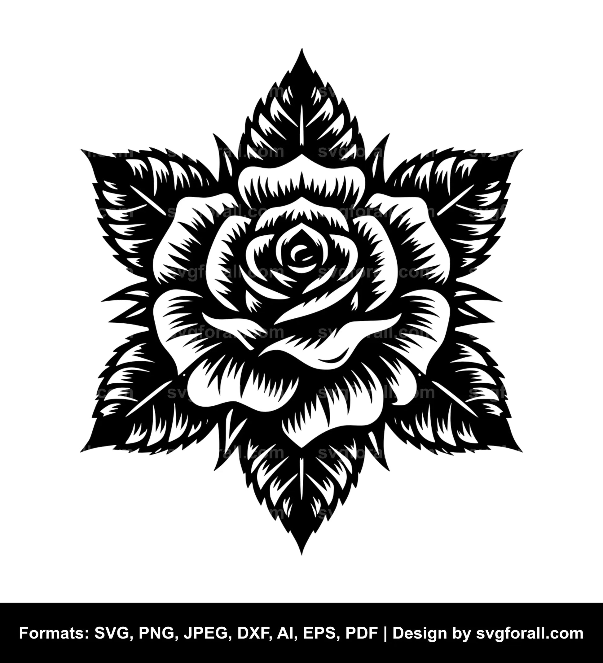 Rose Flower SVG Design