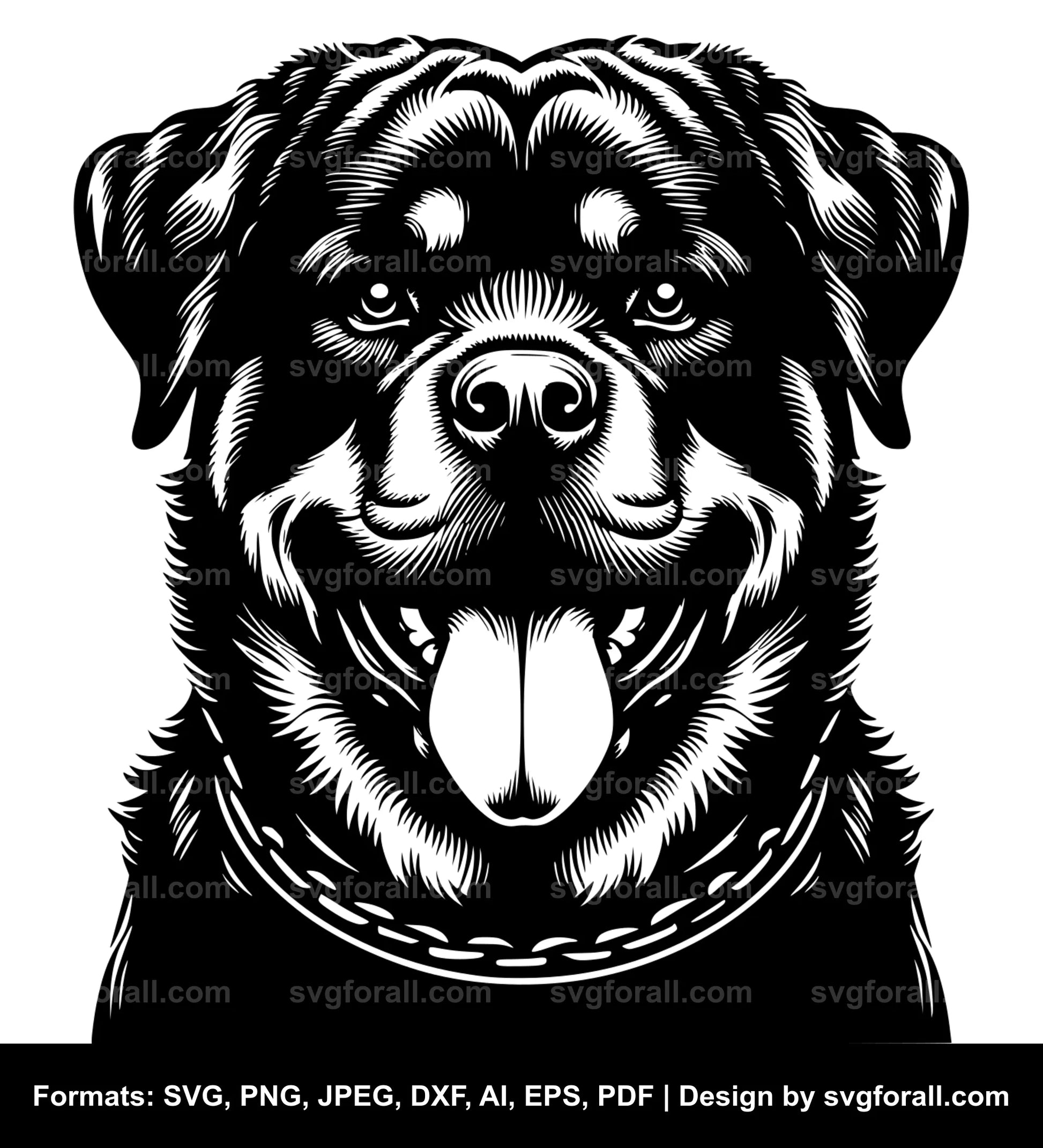 Rottweiler Dog Black SVG