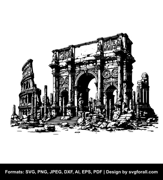 Ruins SVG Vector