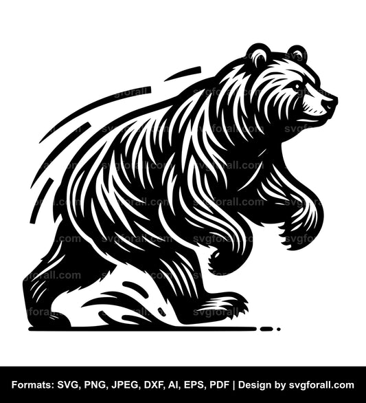 Running Bear Black SVG