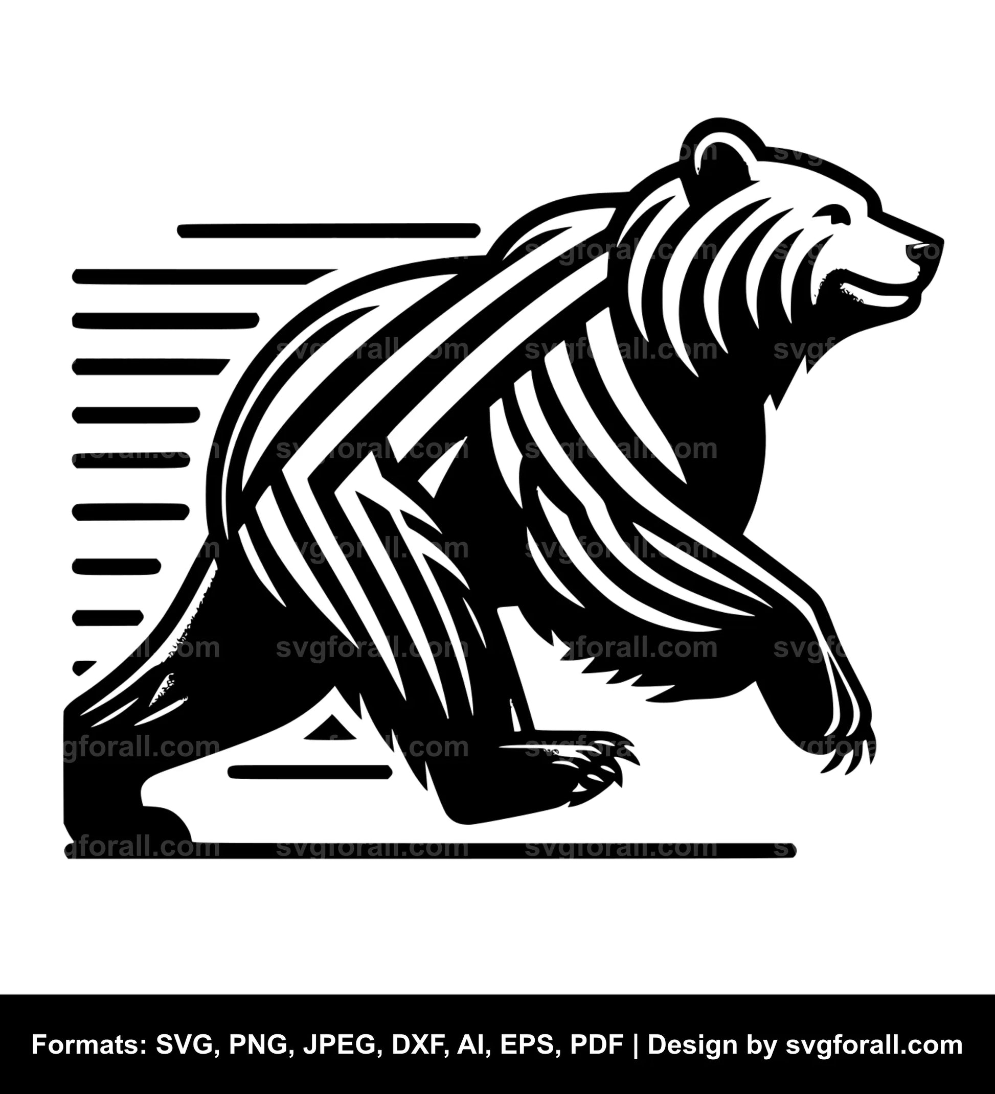 Running Bear SVG Vector