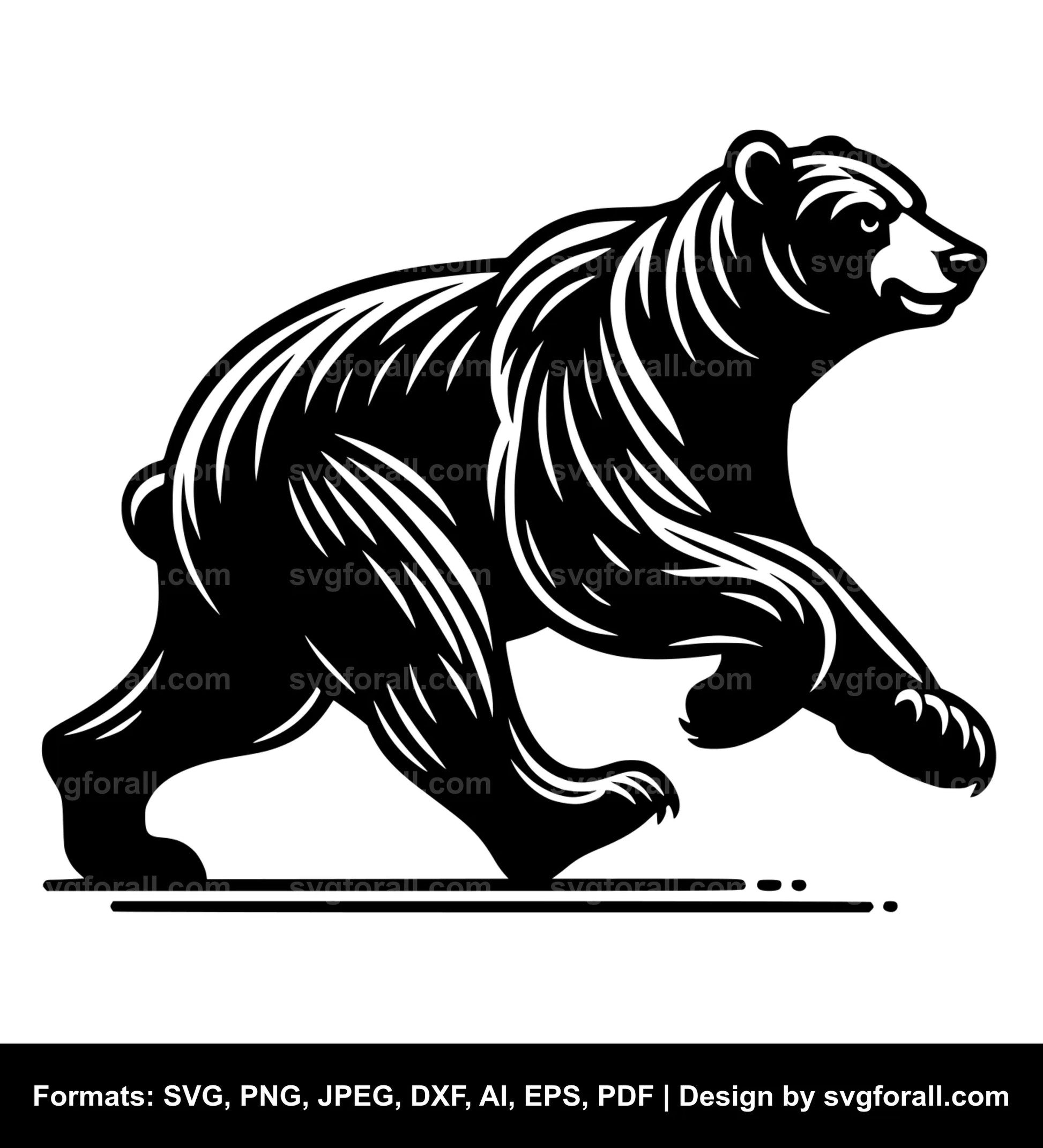 Running Bear Vector SVG