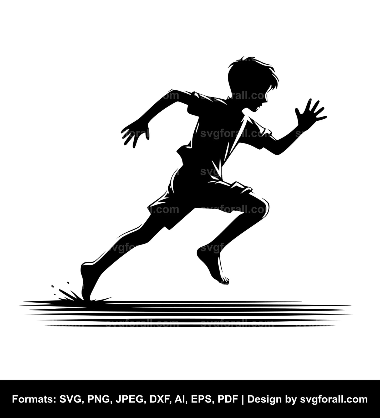 Running Boy SVG Vector