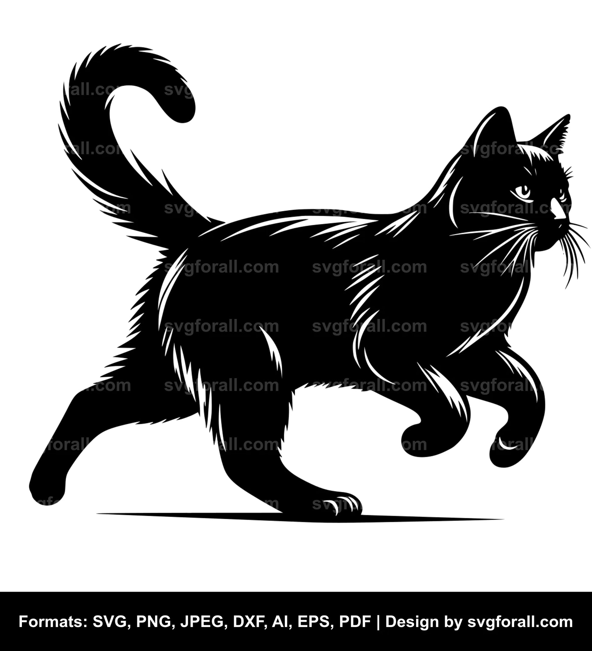 Running Cat SVG Design