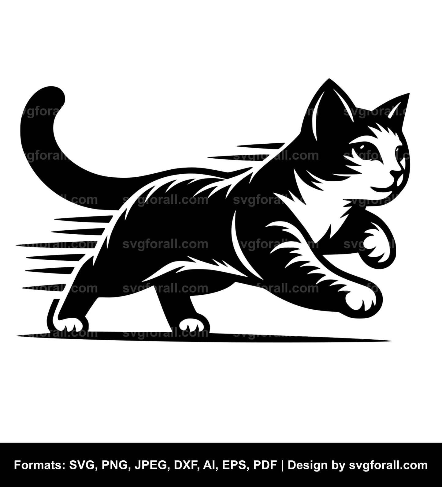 Running Cat SVG Vector