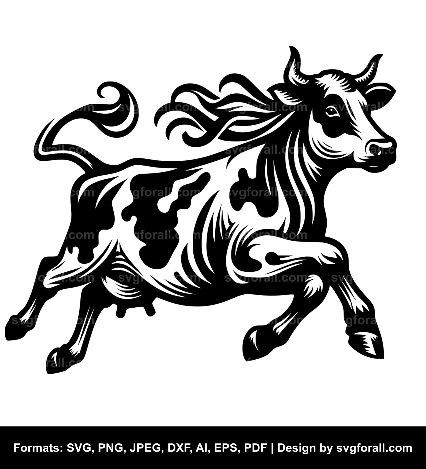 Running Cow Cricut SVG