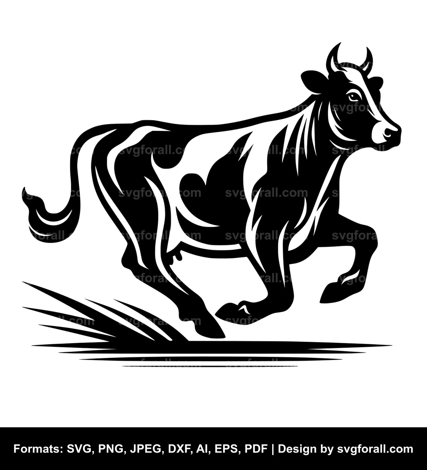 Running Cow SVG File