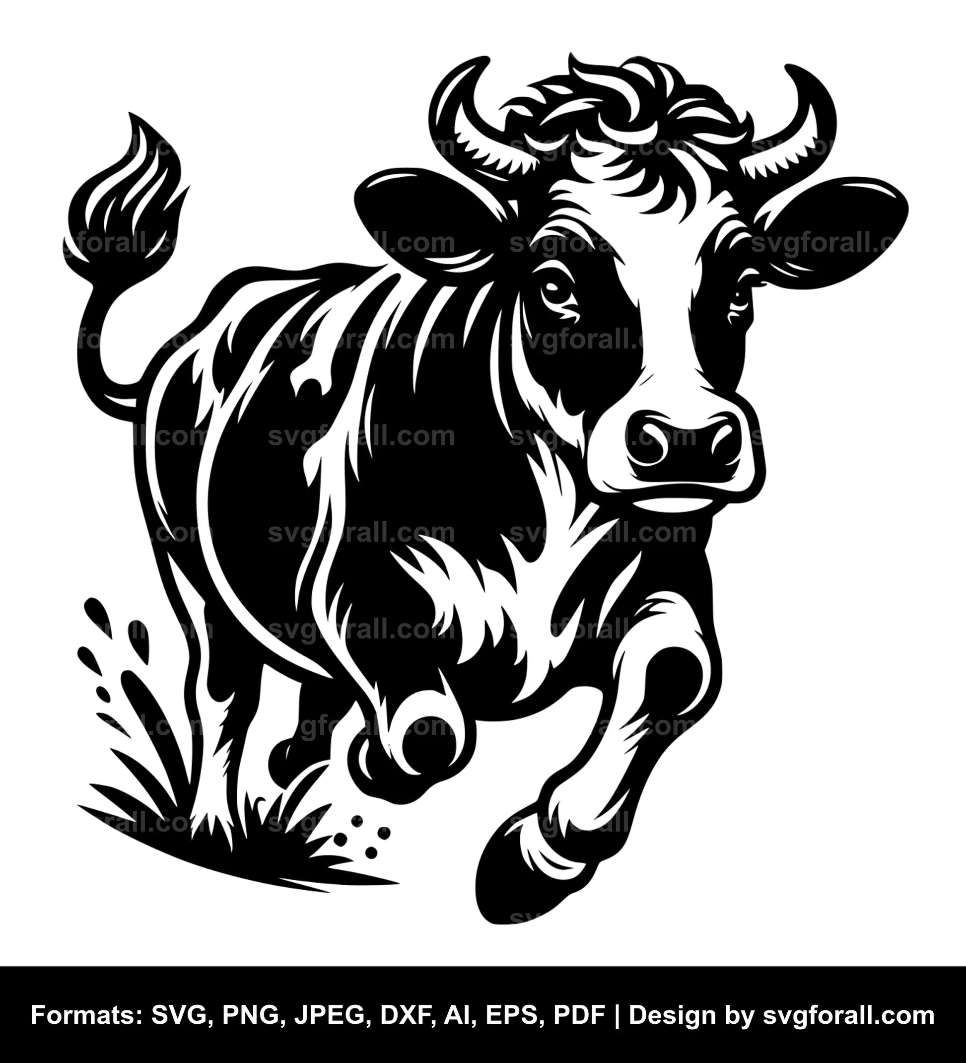 Running Cow Vector SVG