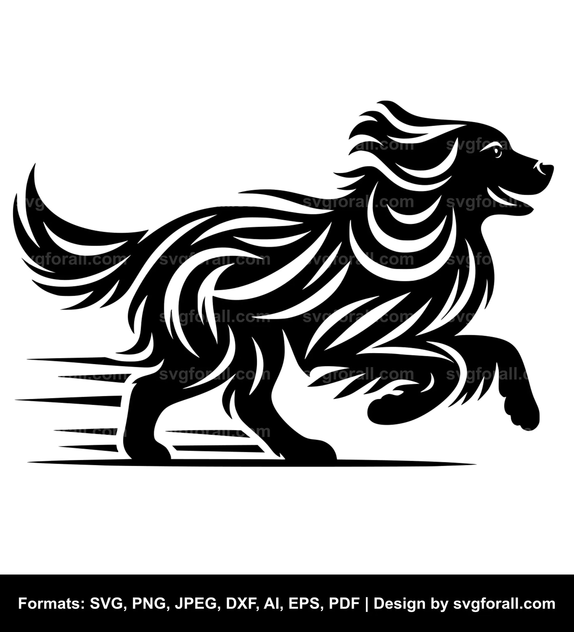 Running Dog Black SVG