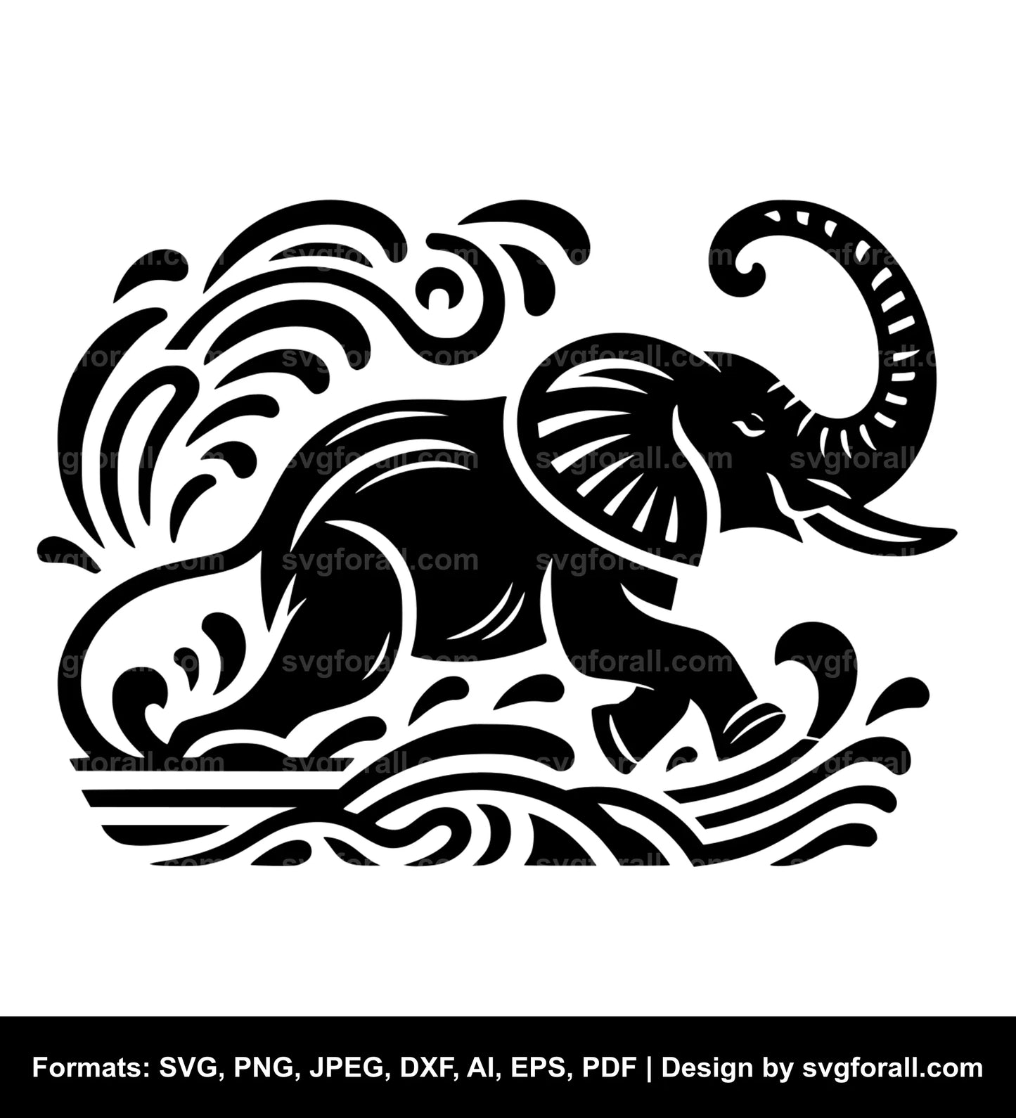 Running Elephant SVG