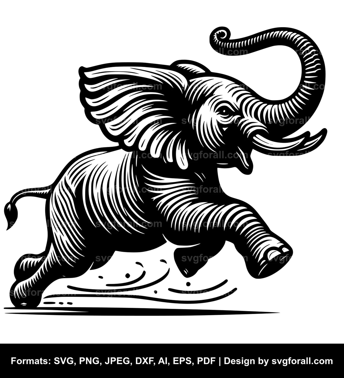 Running Elephant SVG File