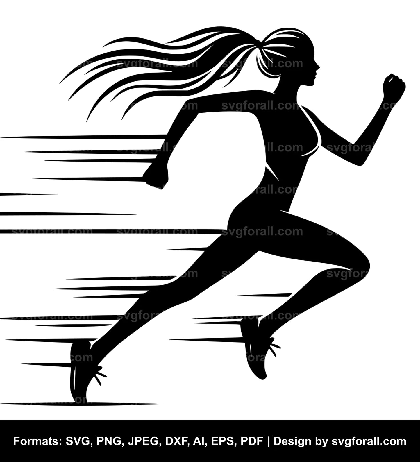 Running Girl SVG PNG