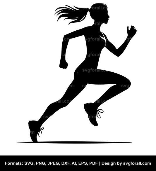 Running Girl SVG Vector