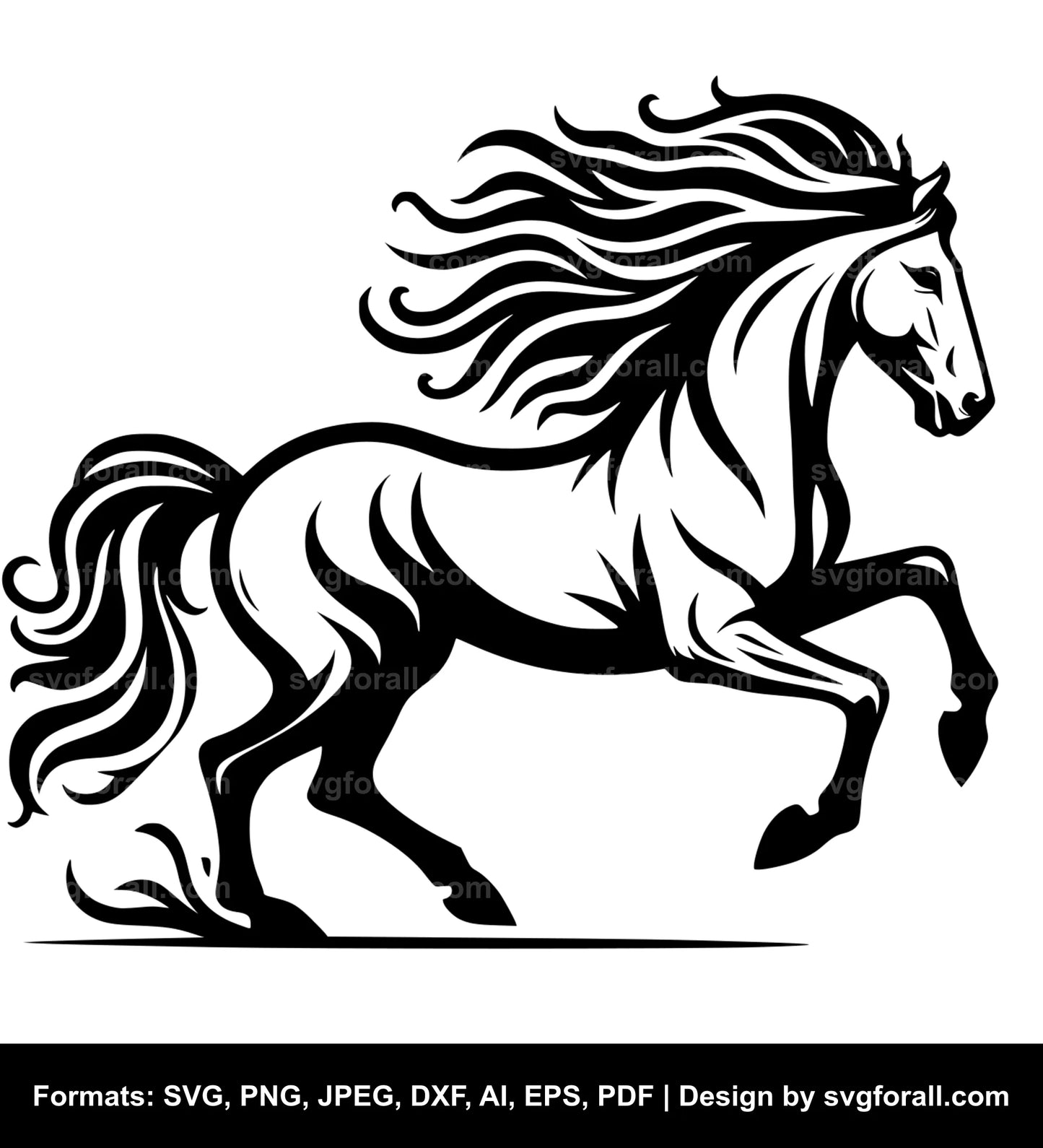 Running Horse Black SVG