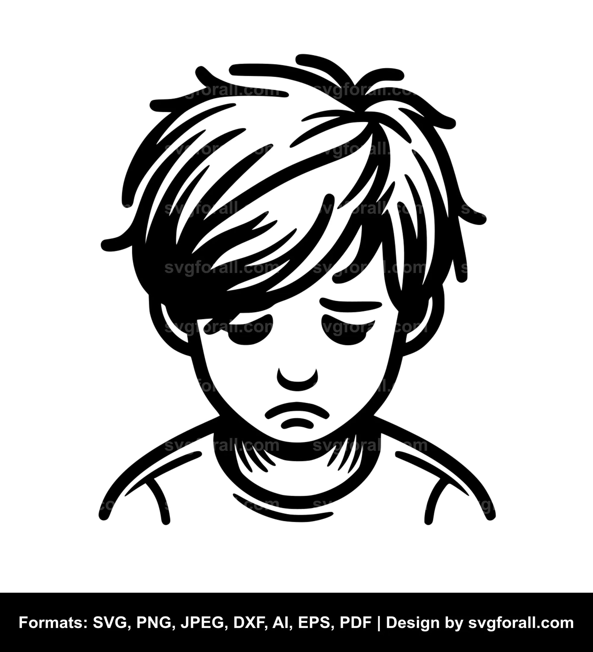 Sad Boy Black SVG