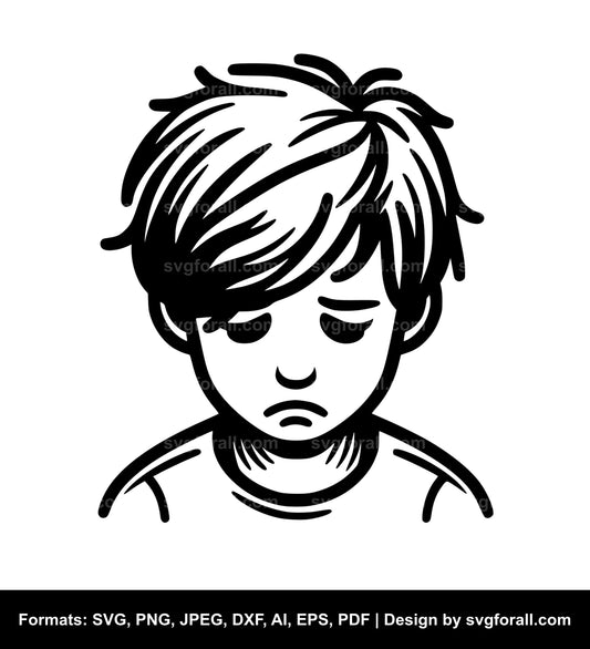 Sad Boy Black SVG