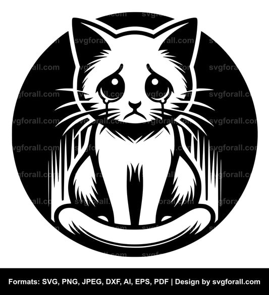 Sad Cat Cricut SVG