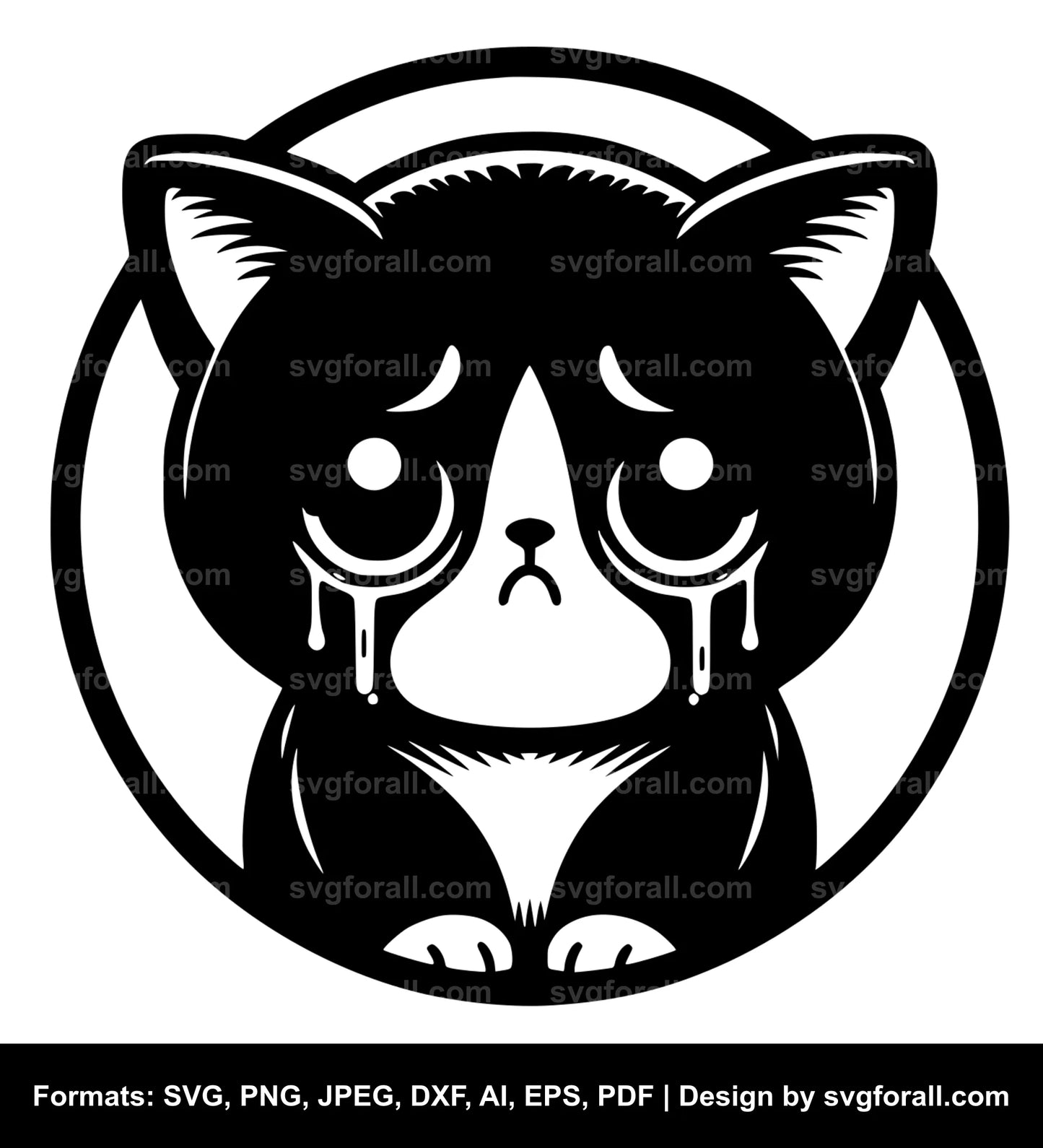 Sad Cat SVG File