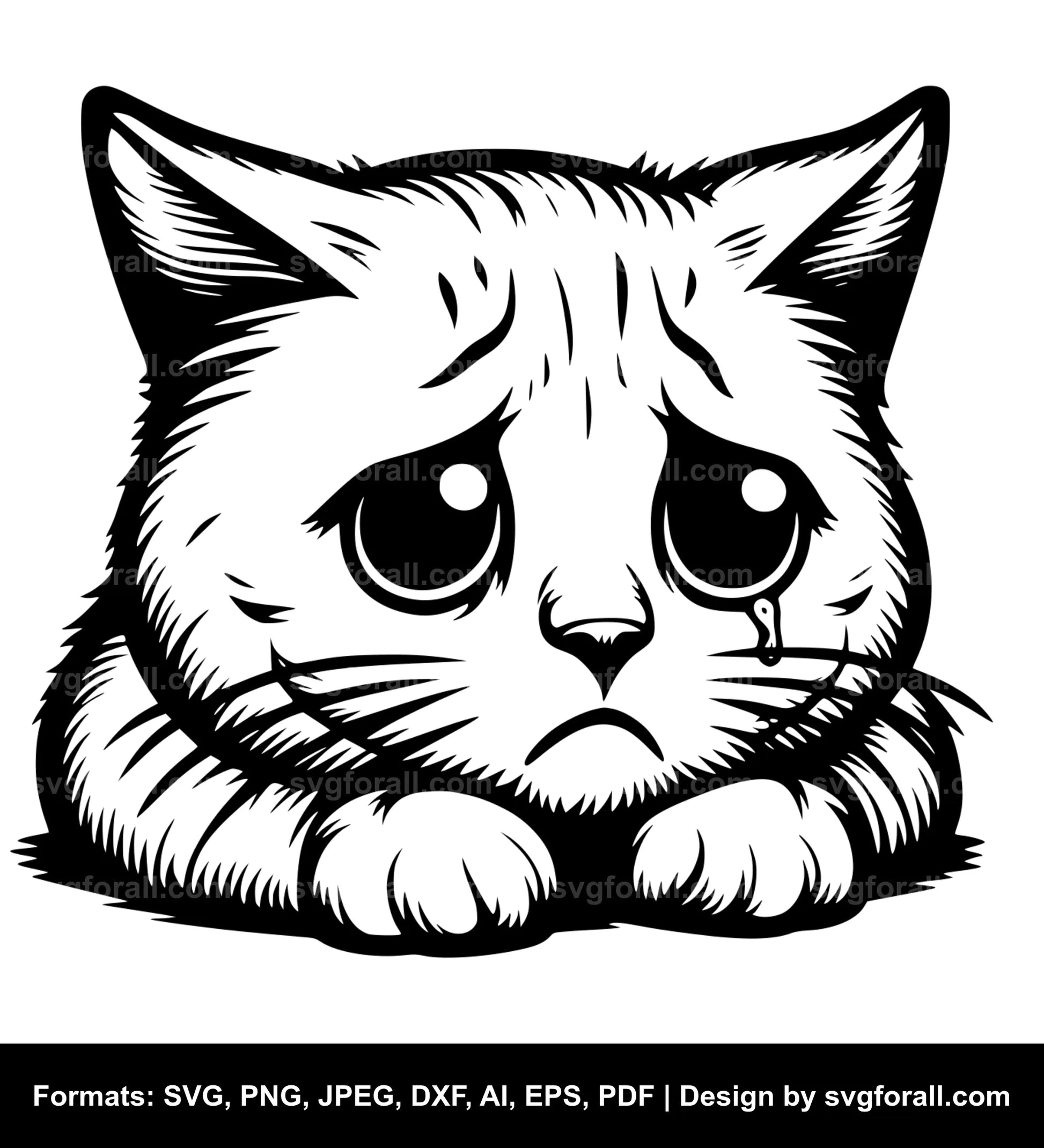 Sad Cat SVG PNG