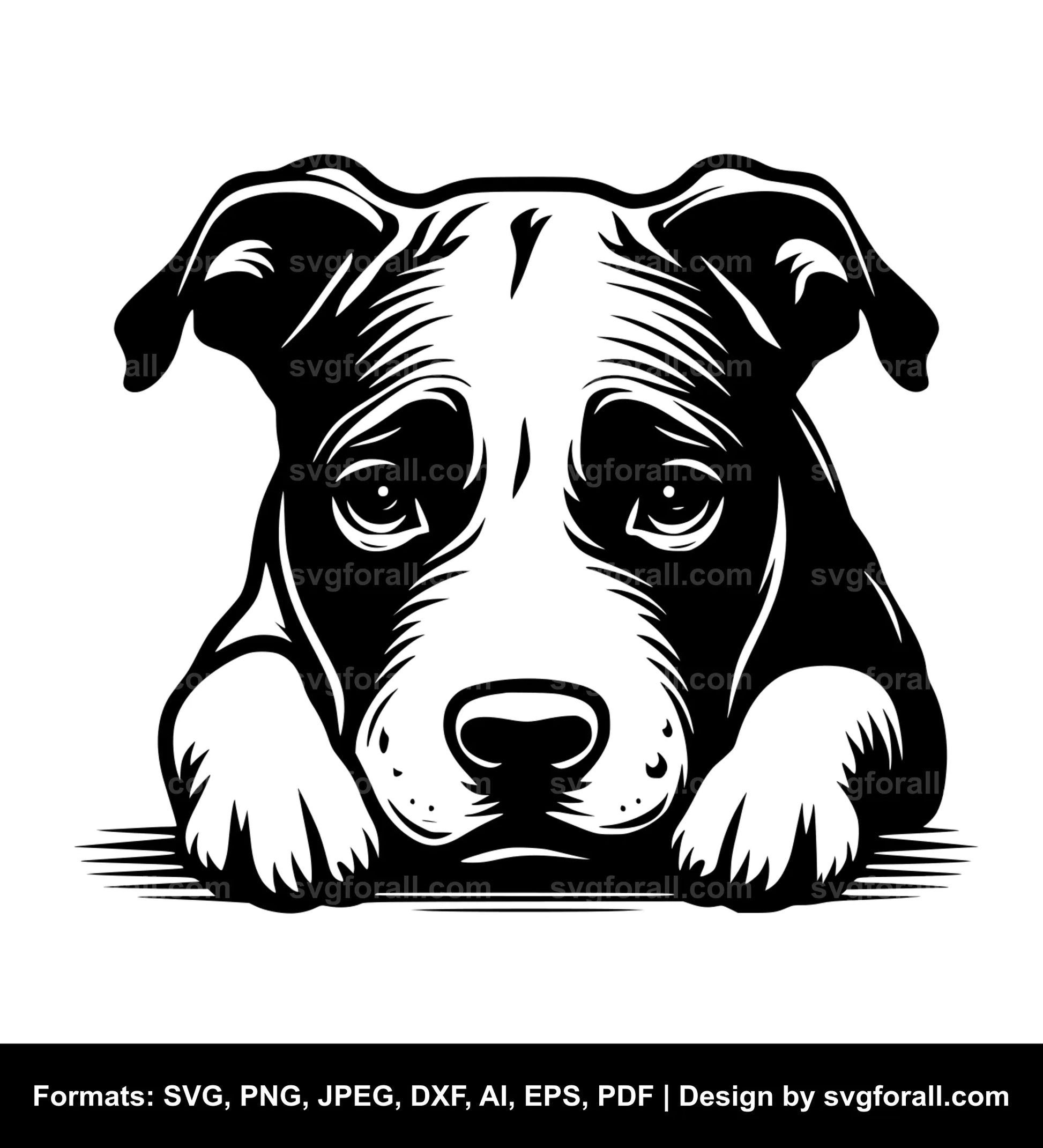 Sad Dog Black SVG