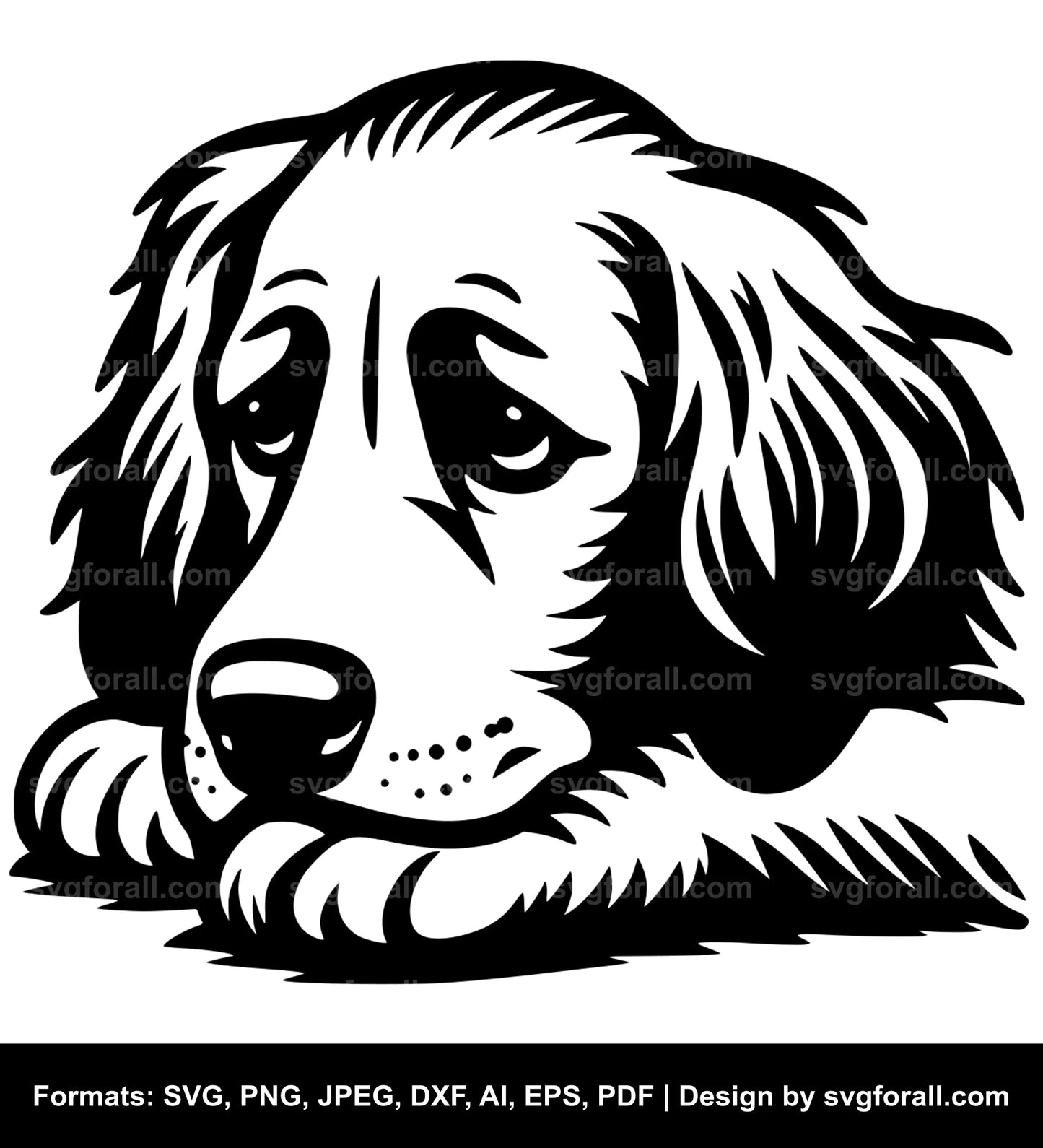 Sad Dog SVG Vector