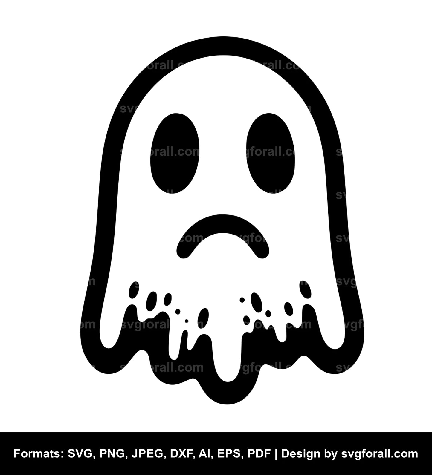 Sad Ghost Black SVG