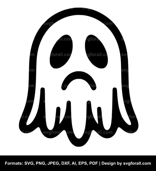 Sad Ghost Clipart SVG