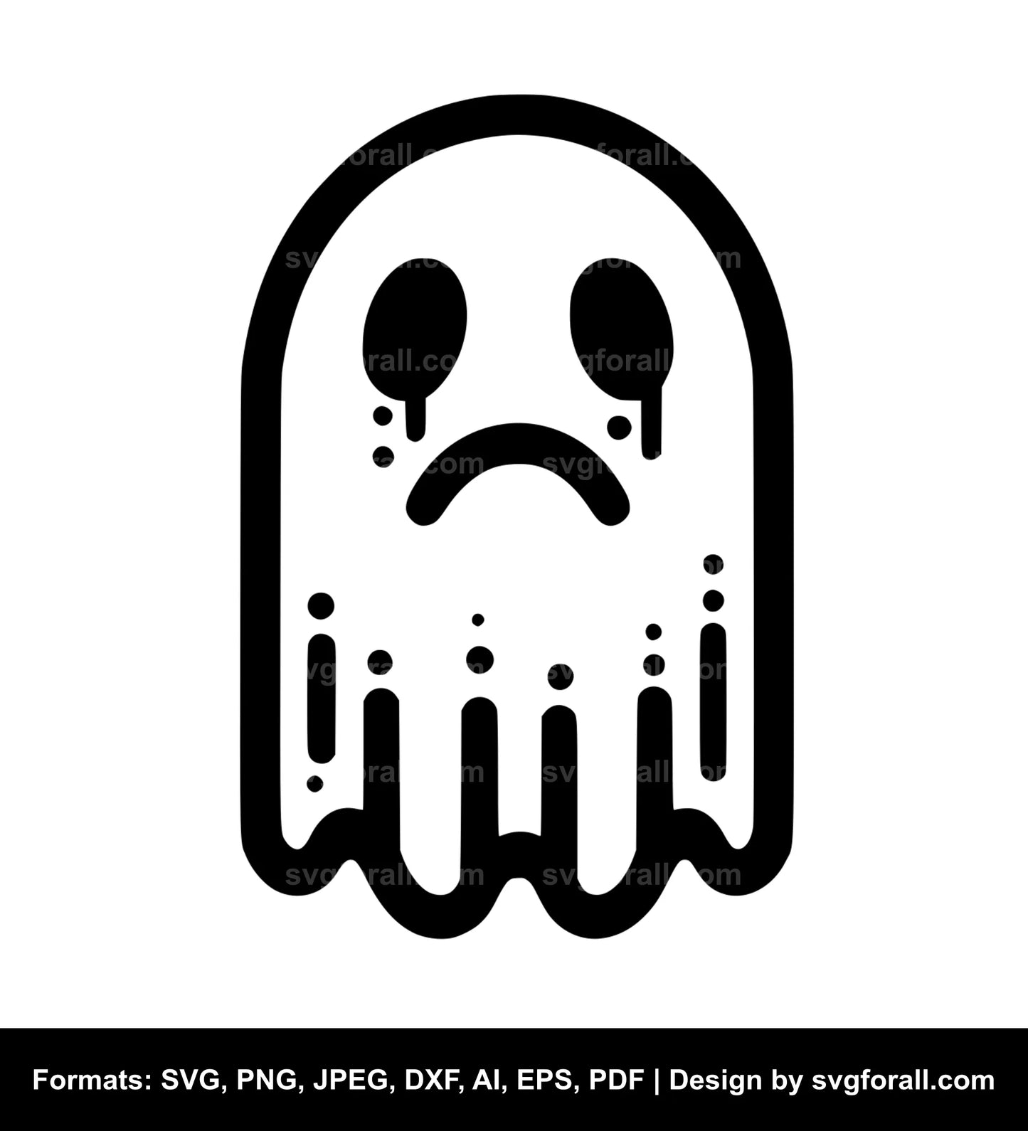 Sad Ghost SVG Clipart