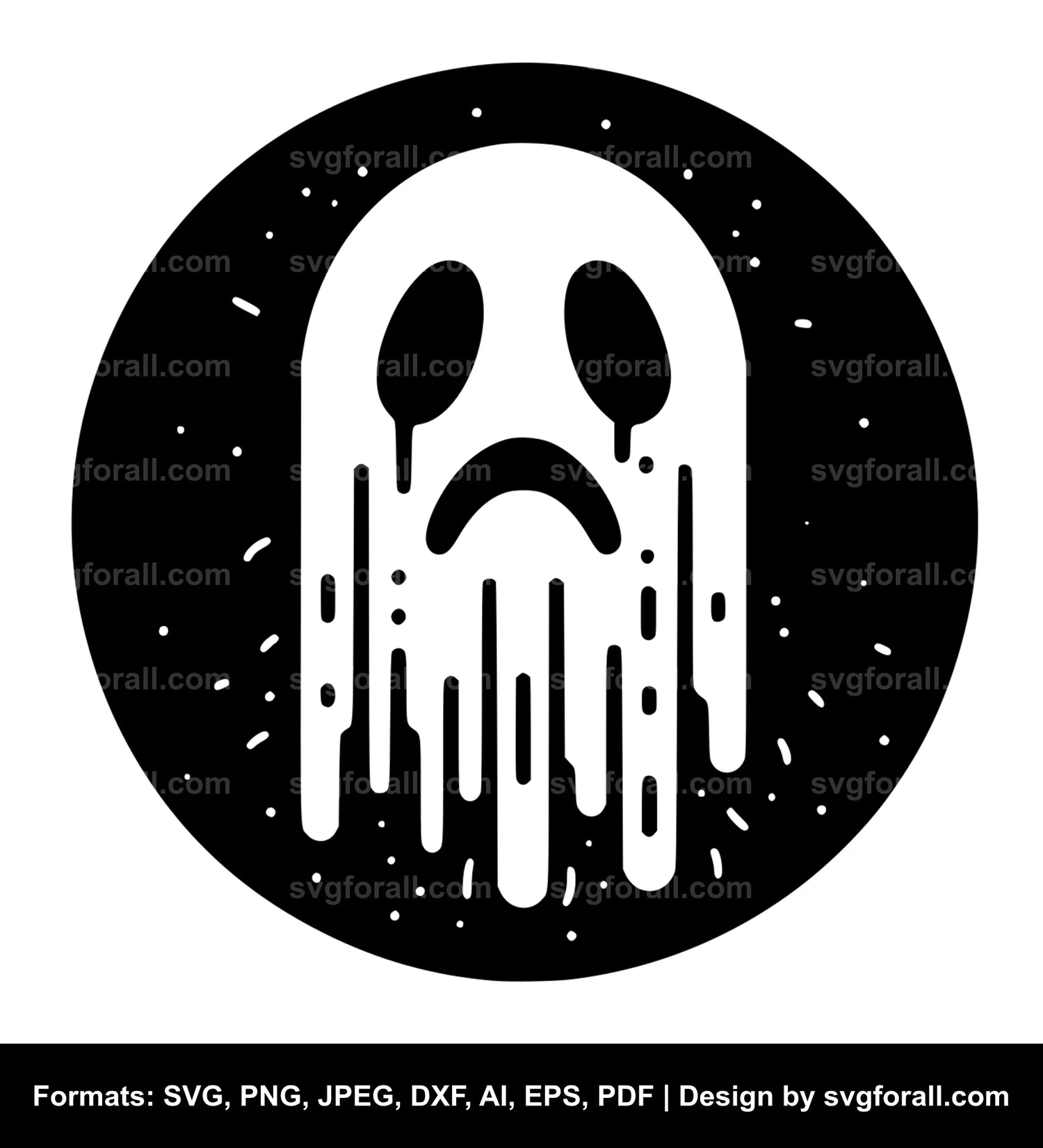 Sad Ghost SVG Cut File