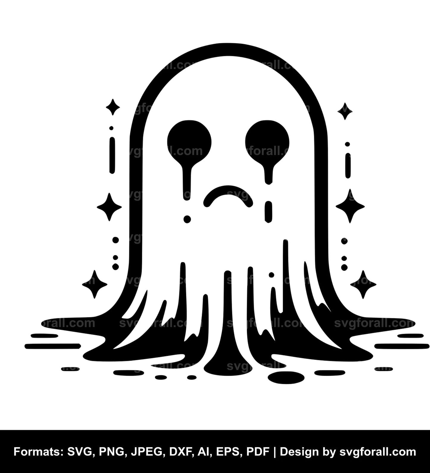 Sad Ghost SVG File