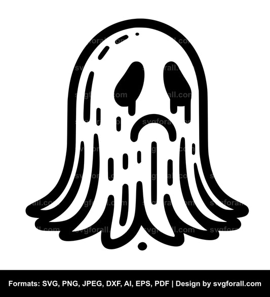 Sad Ghost SVG Vector