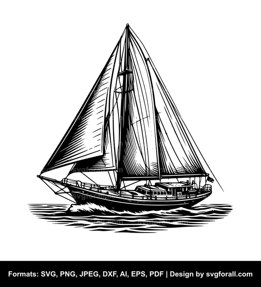 Sailboat SVG Vector