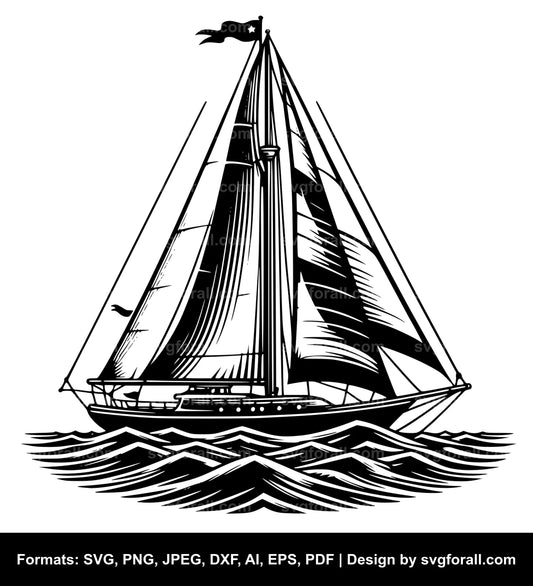 Sailboat Vector SVG