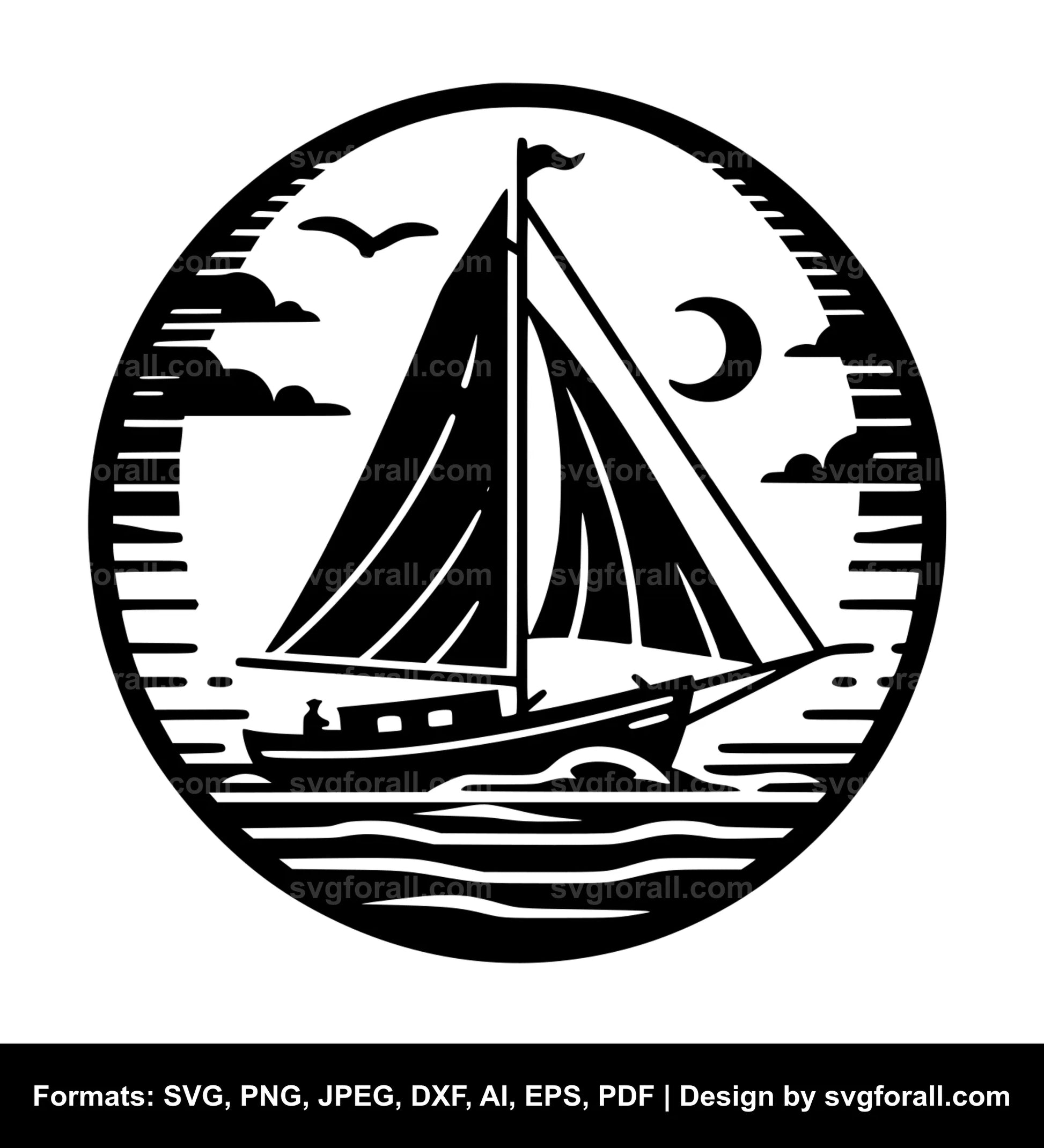 Sailing Black SVG