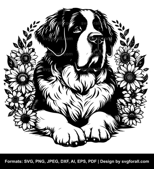 Saint Bernard Dog Vector SVG