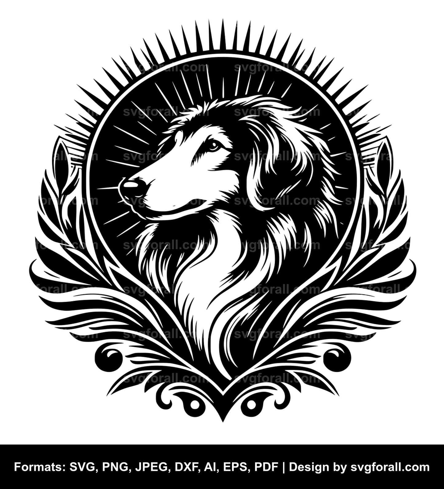 Saluki Dog SVG Vector