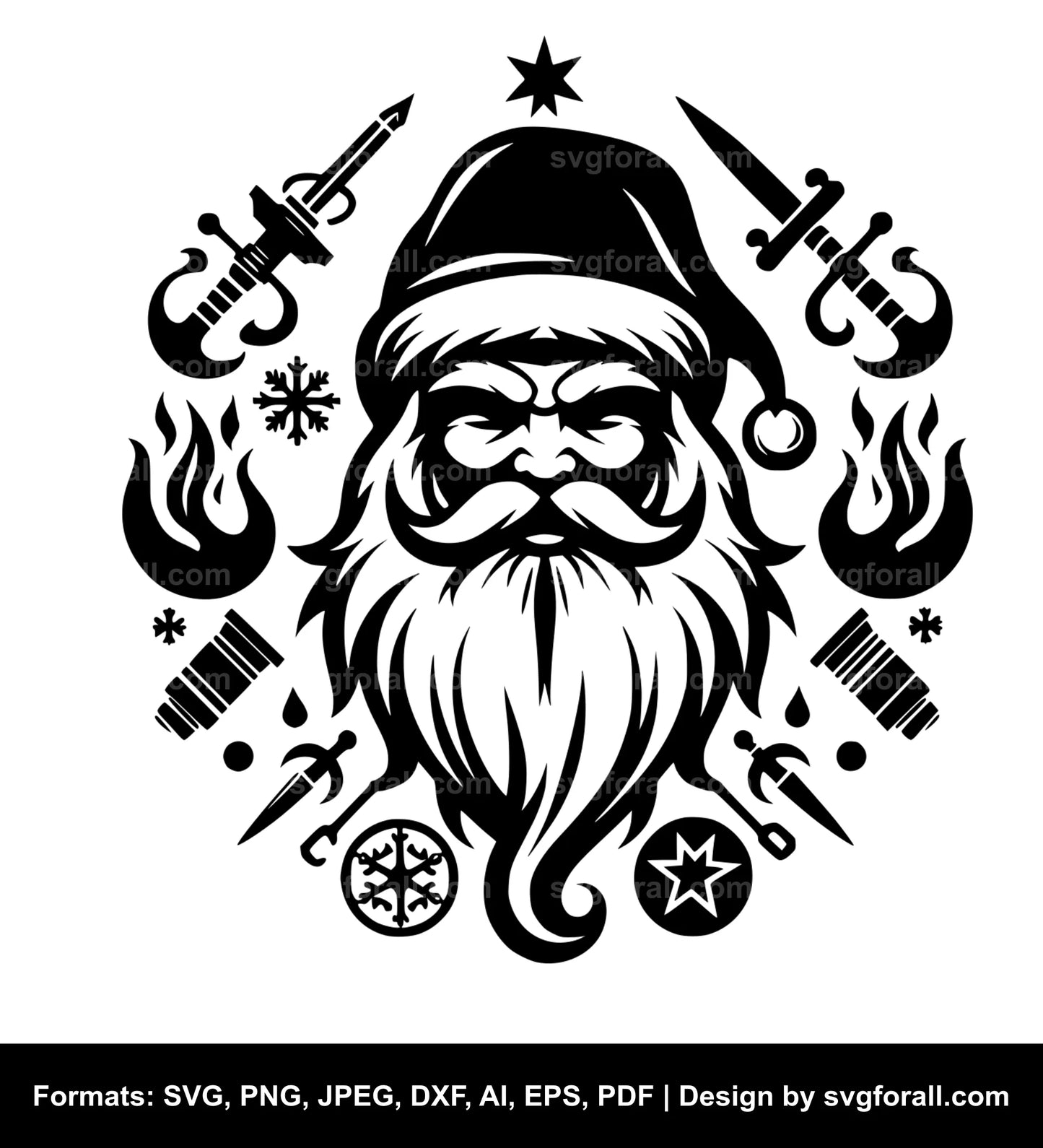 Santa Claus Black SVG