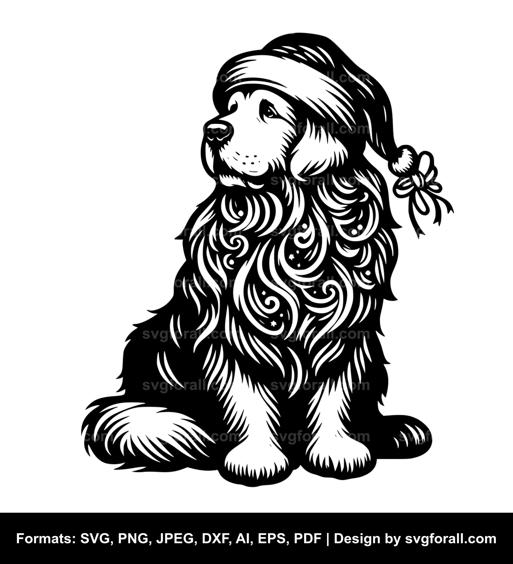 Santa Dog SVG PNG