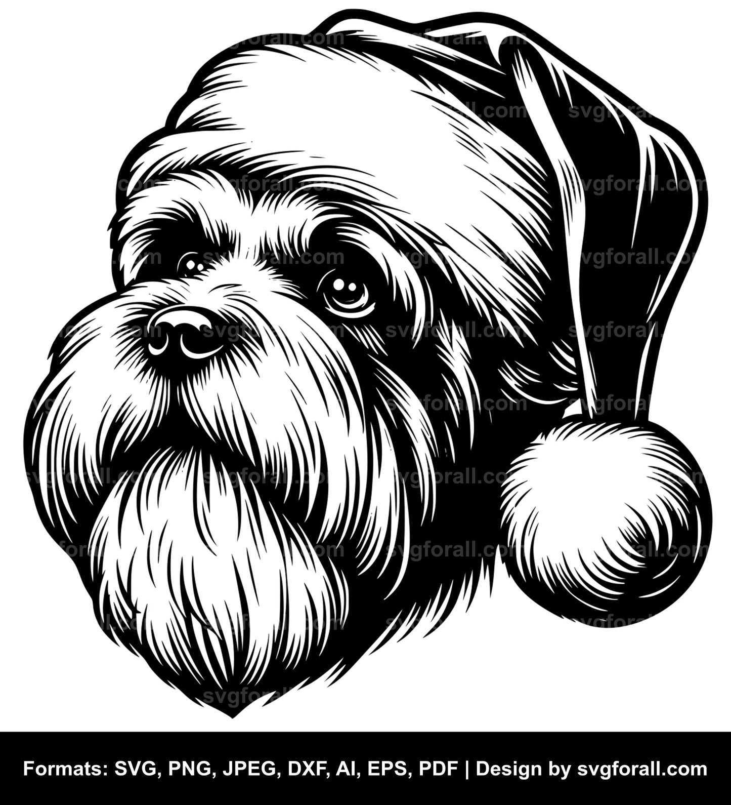 Santa Dog SVG Vector