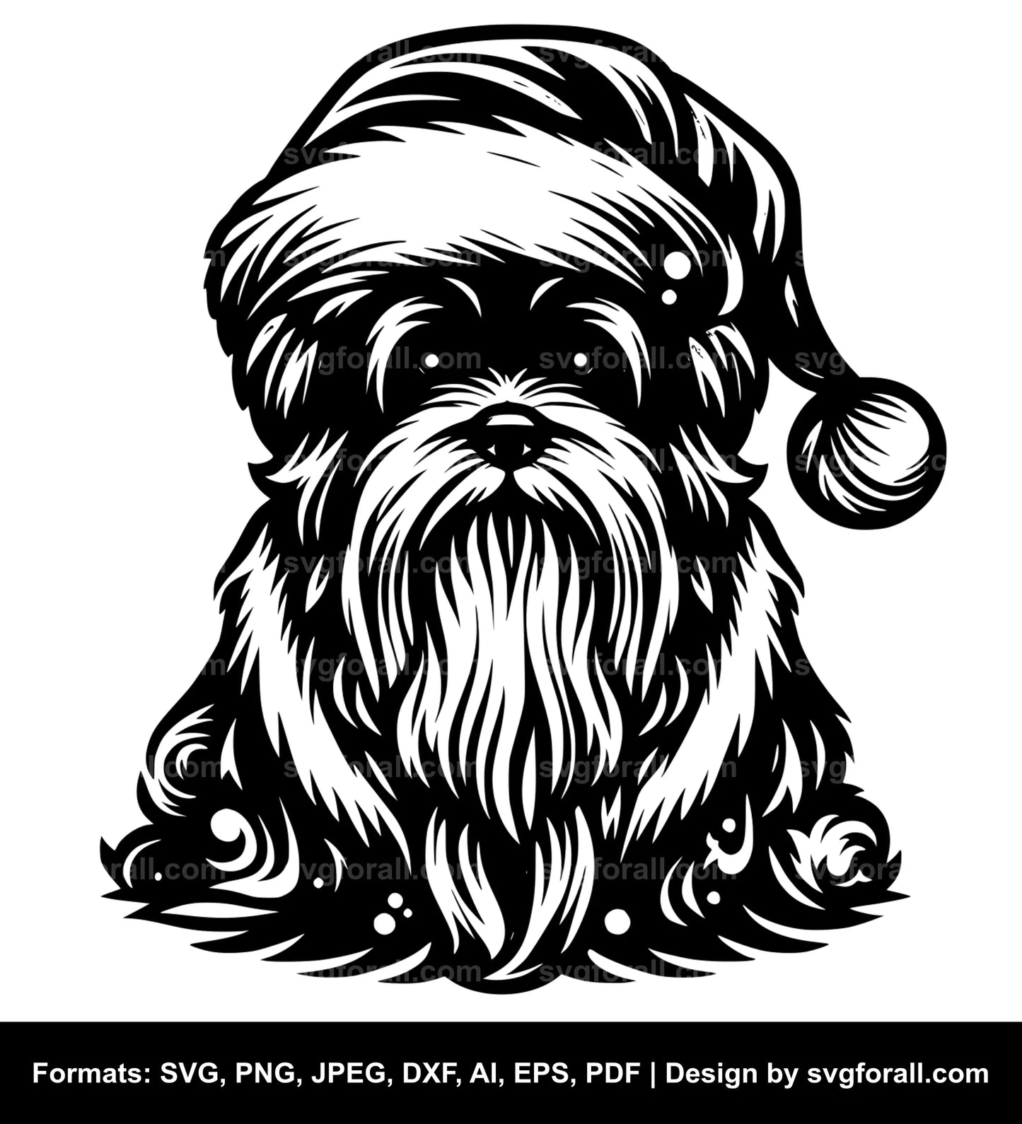 Santa Dog Vector SVG