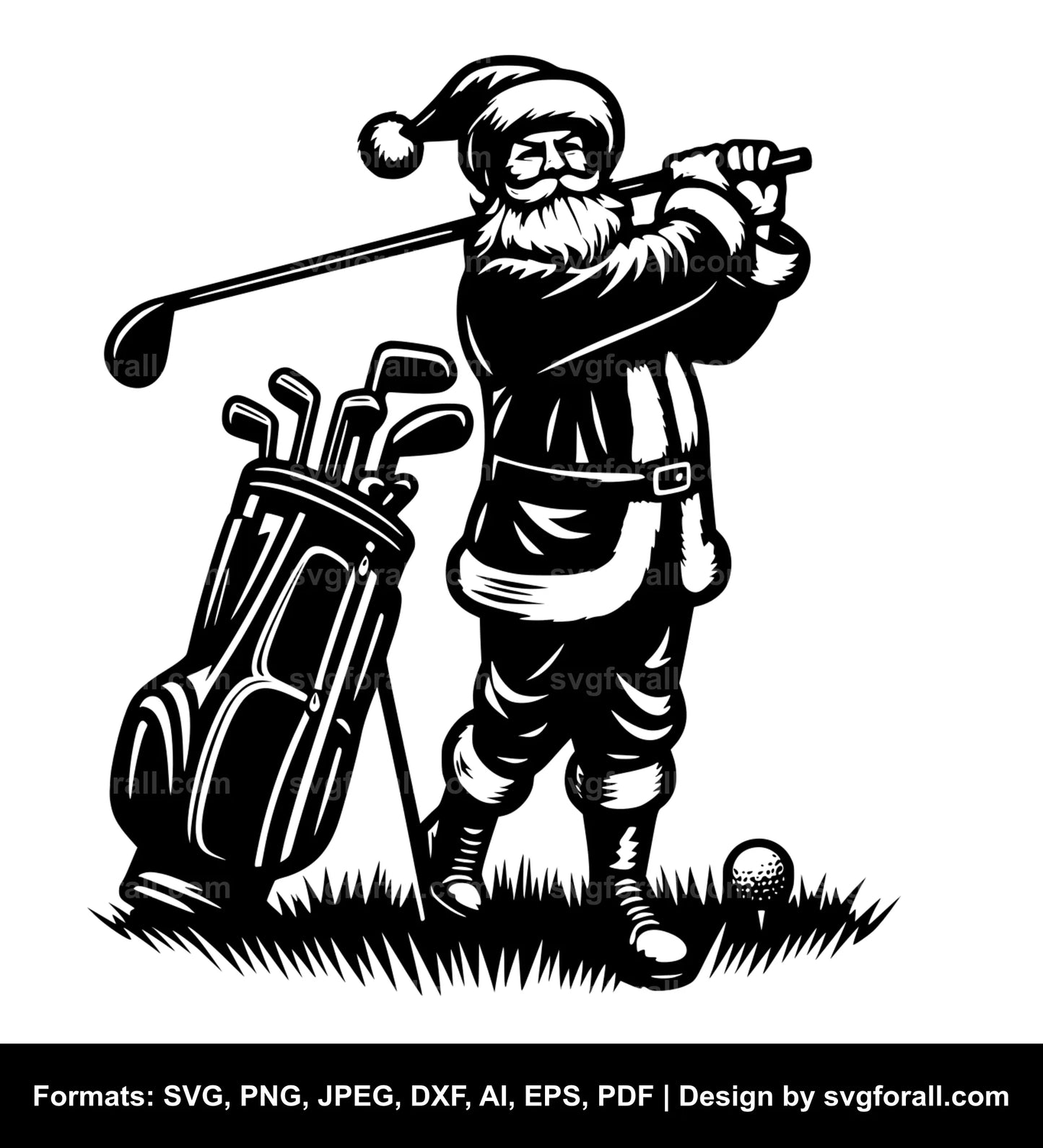 Santa Golfing Cricut SVG